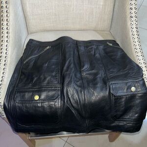 Ralph Lauren Black Leather Skirt
